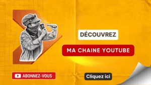 Visuel promotionnel de la chaîne YouTube de Raphaëlle Duval, montrant une illustration d’un sculpteur au travail avec les boutons « Découvrez ma chaîne YouTube » et « Abonnez-vous ».